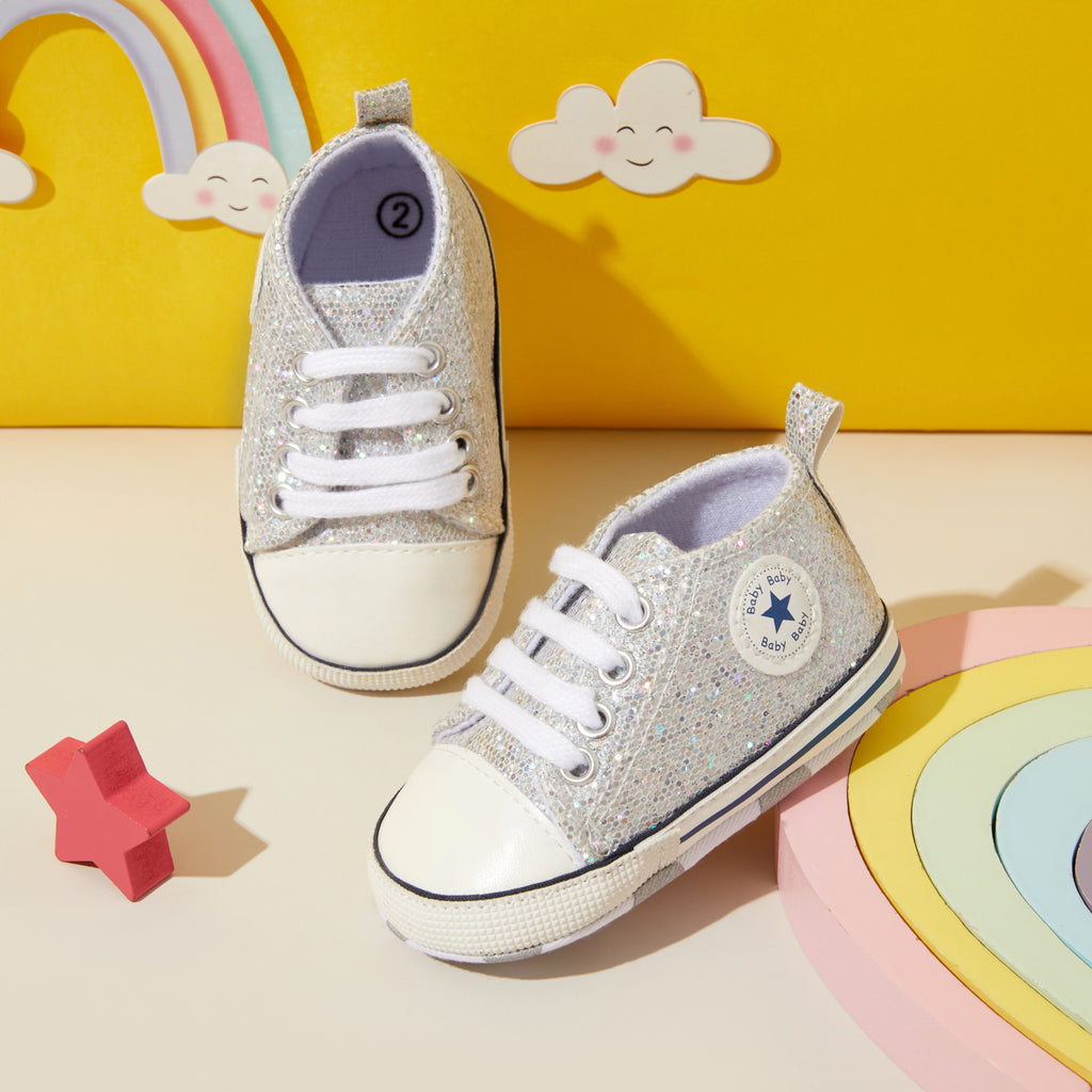 Baby Toddler Stars Graphic Decor Elastic Shoelaces Sequined Prewalke Playdenstore